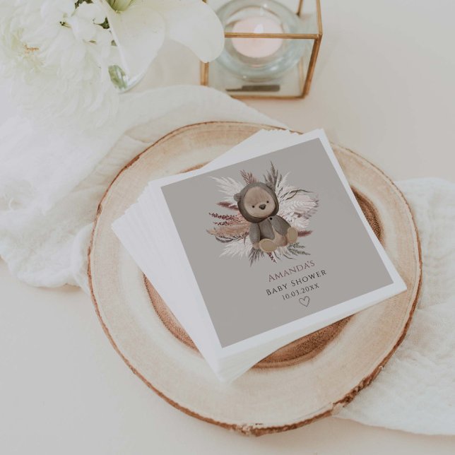 Serviette En Papier Baby shower Ours Boho (Créateur téléchargé)