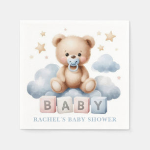 Serviette En Papier Baby shower Ours en Teddy Napkin