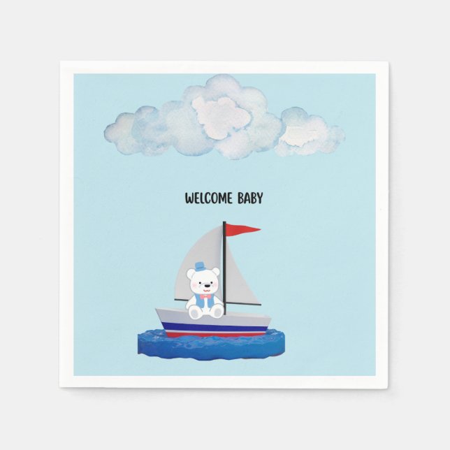 Serviette En Papier Baby Shower Paper Napkins (Devant)