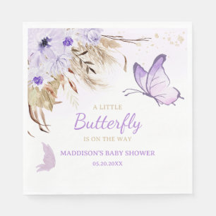 Serviette En Papier Baby Shower Papillon Floral 