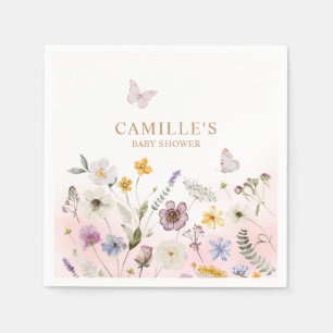 Serviette En Papier Baby shower papillon Garden Girl