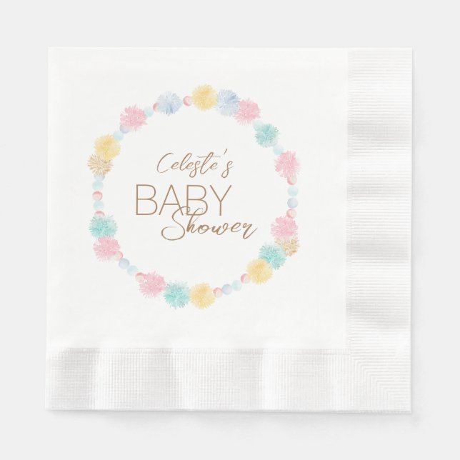 Serviette En Papier Baby shower Pastel Winter Wonderland (Devant)