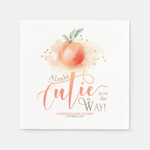 Serviette En Papier Baby shower Peach Cutie