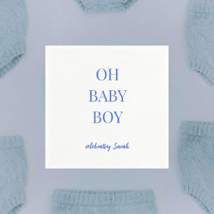 Serviette En Papier Baby Shower Personnalisé Bleu Royal pour Garçon