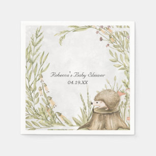 Serviette En Papier Baby Shower Personnalisé Hérisson de Bois