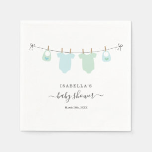 Serviette En Papier Baby shower personnalisé jumeaux garçons
