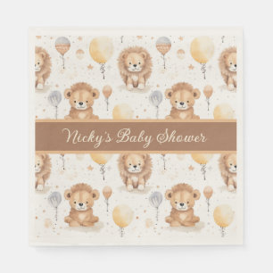Serviette En Papier Baby shower personnalisé Lion bébé
