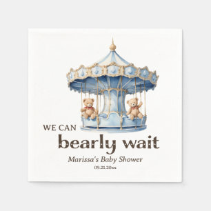 Serviette En Papier Baby shower personnalisé Teddy Bear Twin Boys
