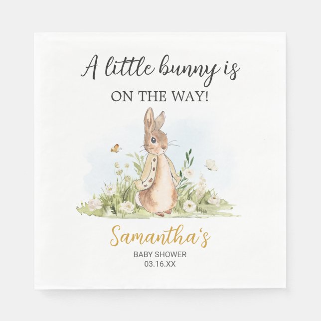 Serviette En Papier Baby shower Peter Rabbit (Devant)