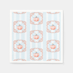 Serviette En Papier Baby shower petit Citrouille Blue Bow Bow