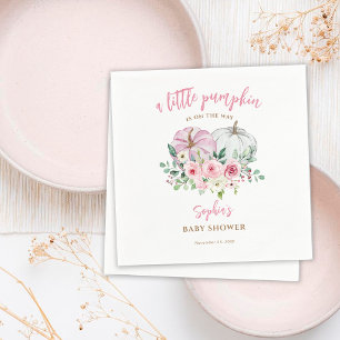 Serviette En Papier Baby Shower Petit Citrouille Rose