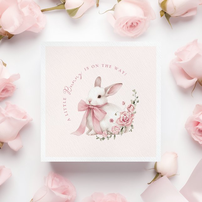 Serviette En Papier Baby Shower Petit Lapin Rose (Créateur téléchargé)