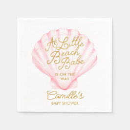 Serviette En Papier Baby shower Pink Little Beach Babe