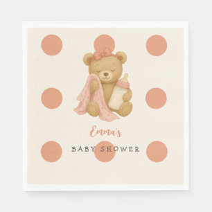 Serviette En Papier Baby shower Pointe Pointe Fille Ours Teddy Serviet