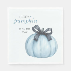 Serviette En Papier Baby shower Pois Blue Little Citrouille