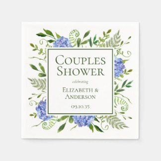Serviette En Papier Baby Shower pour futurs parents avec des Hortensia