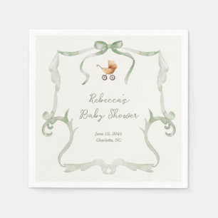 Serviette En Papier Baby Shower Préparatoire Grandmillennial Vert Saug