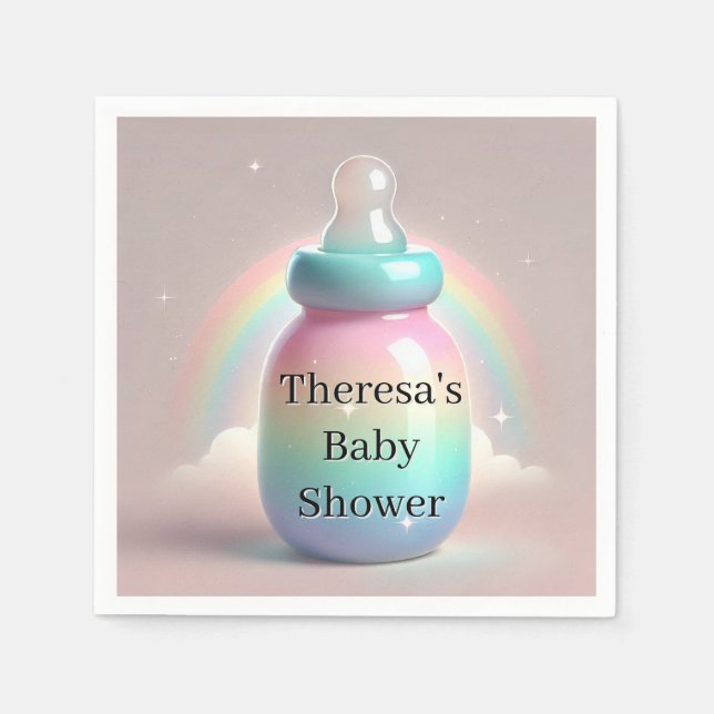 Serviette En Papier Baby shower Rainbow Naples (Devant)