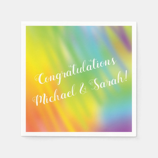 Serviette En Papier Baby shower Rainbow Tie Dye (Devant)