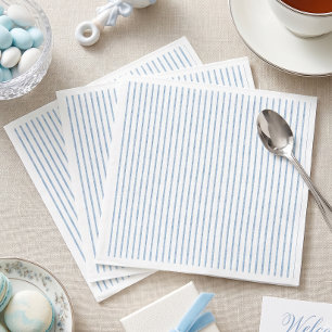 Serviette En Papier Baby Shower Rayure Arc-en-Ciel Aquarelle Bleue Fan