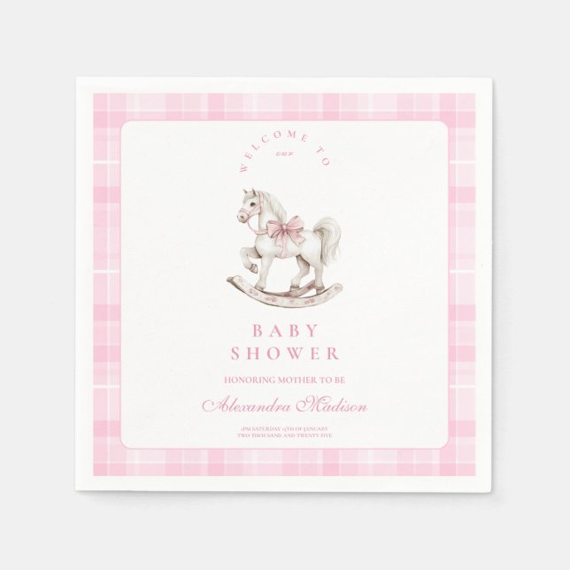 Serviette En Papier Baby shower rocheux Plaid (Devant)