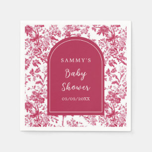 Serviette En Papier Baby Shower Rose Antique Chinoiserie
