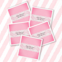 Baby shower rose dentelle