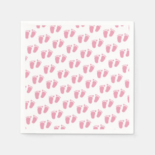 Serviette En Papier Baby shower rose pieds bébé