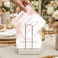 Baby Shower Rose Rétro Toile de Jouy Agneau