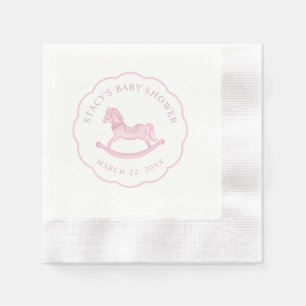 Serviette En Papier Baby shower rose rocher Cheval fille serviettes