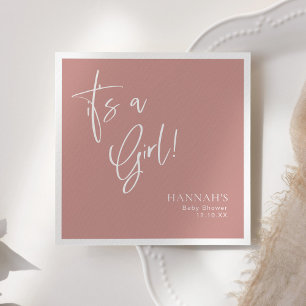 Serviette En Papier Baby shower rose roux/Rose