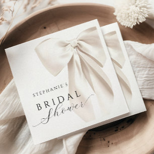 Serviette En Papier Baby Shower Ruban Ivoire Blanc