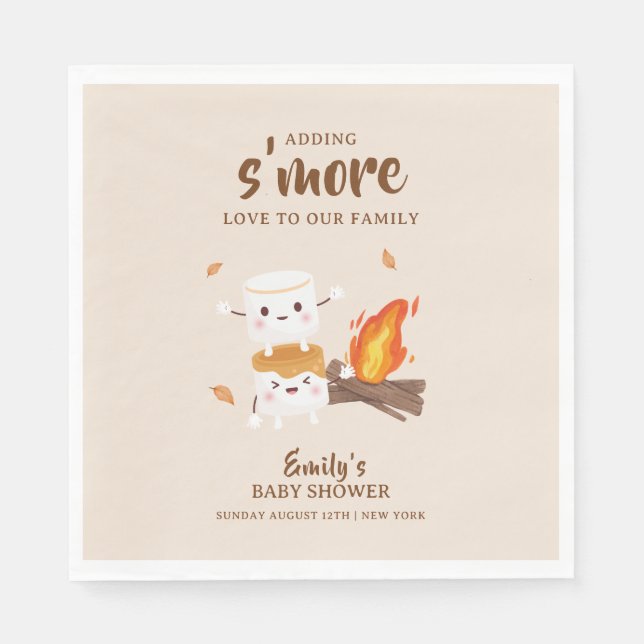 Serviette En Papier Baby shower Rustic S'more Love Campfire (Devant)