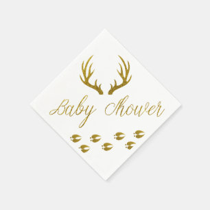 Serviette En Papier Baby shower rustique d'andouillers de cerfs