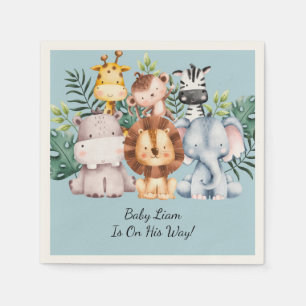 SERVIETTE EN PAPIER BABY SHOWER SAFARI