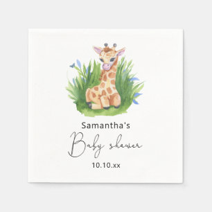 Serviette En Papier Baby shower Safari Giraffe