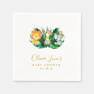 Serviette En Papier Baby shower Safari Jungle
