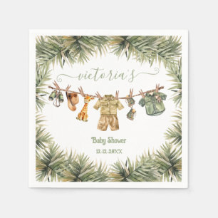 Serviette En Papier Baby shower Safari Jungle