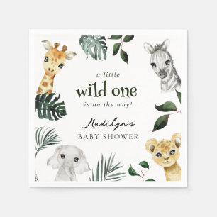 Serviette En Papier Baby shower sauvage d'une jungle