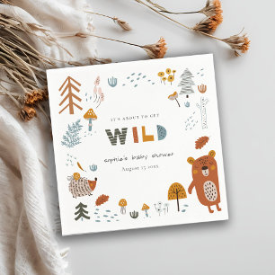 Serviette En Papier Baby shower Scandi Wild Tropical Woodland Animaux