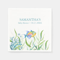 Baby shower serviettes Poissons tropicaux