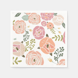 Serviette En Papier Baby shower serviettes - Rose Vintage