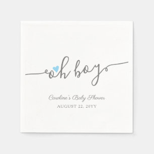 Serviette En Papier Baby shower simple Blue Heart Boy