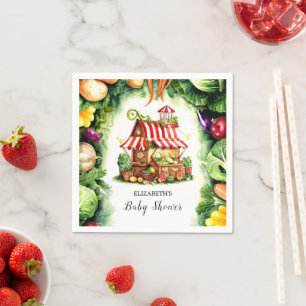Serviette En Papier Baby shower simple de l'agriculteur de la pomme de