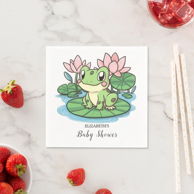 Serviette En Papier Baby shower simple de petite grenouille (En situation)