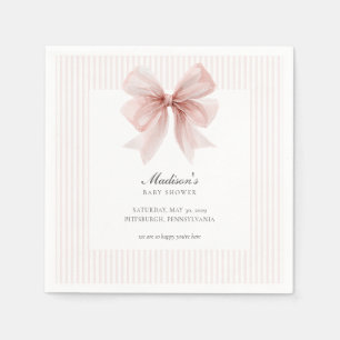 Serviette En Papier Baby Shower Some Bunny Sweet Rose Tendue