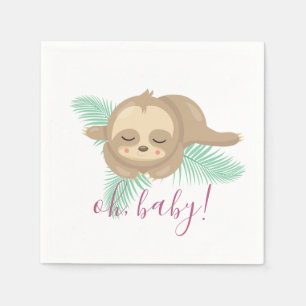 Serviette En Papier Baby shower somnolent mignon de bébé de paresse