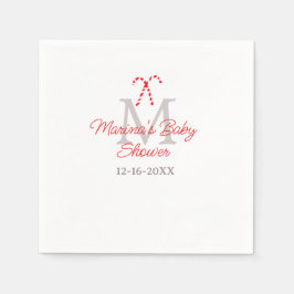 Serviette En Papier Baby shower sucre de canne Noël monogramme