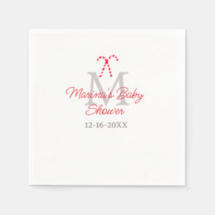 Serviette En Papier Baby shower sucre de canne Noël monogramme