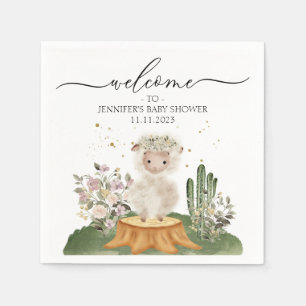 Serviette En Papier Baby Shower sur le thème des moutons de la forêt d